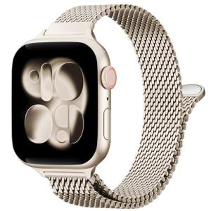 Slim Thin Milanese Loop Band Compatible with Apple Watch 38mm 40mm 41mm 42mm 44mm 45mm 49mm Women Men, Stainless Steel Mesh Magnetic Clasp Strap for iWatch Series 11 10 9 8 7 6 5 4 3 2 1 Ultra SE