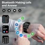 Smart Watches for Men Women, 1.83" HD Touchscreen Fitness Tracker with Bluetooth Calls, IP68 Waterproof, 120+ Sport Modes, 7-Day Battery, 24/7 Heart Rate & Sleep Monitor for iPhone Android iOS (Black)