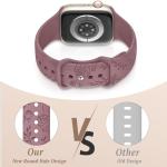 6 Pack Floral Engraved Silicone Bands Compatible for Apple Watch Band 38mm 40mm 41mm 42mm 44mm 45mm 46mm 49mm Women,Flower Sport Straps for iWatch Series 10 9 8 se Ultra 7 6 5 4 3 2