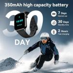 Smart Watches for Men Women, 1.83" HD Touchscreen Fitness Tracker with Bluetooth Calls, IP68 Waterproof, 120+ Sport Modes, 7-Day Battery, 24/7 Heart Rate & Sleep Monitor for iPhone Android iOS (Black)