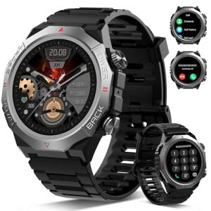 Military Smart Watches for Men(Answer/Make Calls), 1.39"HD Fitness Watch, 24/7 Heart Rate Sleep Monitor, Smart Watch for Men 110+ Sport Modes, 30Day, IP68 Waterproof Smartwatch for Android iOS