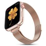 Compatible with Apple Watch Band 38mm 40mm 41mm 42mm 44mm 45mm 49mm, Stainless Steel Slim & Thin Milanese Magnetic Clasp Strap Women and Men Replacement Band for iWatch Series SE 9 8 7 6 5 4 3 2 1