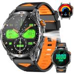 PODOEIL Military Smart Watches for Men,1000mAh/1.7" HD Large Screen Smartwatch, Led Flashlight, Answer/Make Calls,Waterproof,Heart Rate/Sleep Monitor/110+ Sport Modes Fitness Watch for Android/iPhone