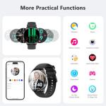 Blackview Smart Watch for Women Men (Make/Answer Calls),1.43''AMOLED Touchscreen Fitness Tracker with 100+ Sports Modes, Heart Rate/SpO2/Sleep Monitor/2 Straps, Smartwatch for iPhone & Android