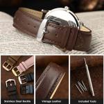 Dark Brown Vintage Leather Watch Band, 18mm