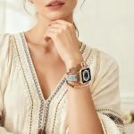 MOFREE Boho Leather Bracelet Compatible with Apple Watch Band for Women 42mm/44mm/45mm/49mm/46mm, Handmade Natural Stone Beaded Wrap Strap Bands for iWatch Series 11/10/9/8/7/6/5/4/3/2/1/SE Band Brown