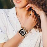 MOFREE Boho Leather Bracelet Compatible with Apple Watch Band for Women 42mm/44mm/45mm/49mm/46mm, Handmade Natural Stone Beaded Wrap Strap Bands for iWatch Series 11/10/9/8/7/6/5/4/3/2/1/SE Band Brown