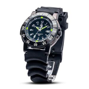 Smith & Wesson 357 Series Swiss Tritium H3 Tactical Military Watch, 20ATM Waterproof Men's Diver Tiempeice With Analog Display, 45mm Field Watch With Rubber Strap, Swiss Parts, Thailand Movement