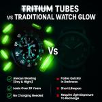 Smith & Wesson 357 Series Swiss Tritium H3 Tactical Military Watch, 20ATM Waterproof Men's Diver Tiempeice With Analog Display, 45mm Field Watch With Rubber Strap, Swiss Parts, Thailand Movement