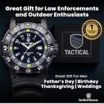 Smith & Wesson 357 Series Swiss Tritium H3 Tactical Military Watch, 20ATM Waterproof Men's Diver Tiempeice With Analog Display, 45mm Field Watch With Rubber Strap, Swiss Parts, Thailand Movement