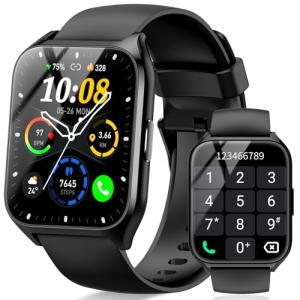 DUSONLAP Smart Watch, 1.85"HD Smartwatches for Men Women (Answer/Make Calls), 100+ Sport Modes Fitness Tracker Watch, Heart Rate/Sleep Monitor, IP68 Waterproof Activity Tracker Smartwatch Android iOS