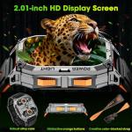 Smart Watches for Men, 2.01" HD Military Smart Watch with 1000mAh High-Capacity Battery/Led Flashlight/Answer/Make Call/Heart Rate/Sleep Monitor/Step Tracker, Fitness Tracker for Android/iPhone