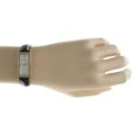 Peugeot Women's Slim 14K Gold Plated White Mother of Pearl Dial Black Leather Thin Strap Dress Watch 3017BK