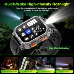 Smart Watches for Men, 2.01" HD Military Smart Watch with 1000mAh High-Capacity Battery/Led Flashlight/Answer/Make Call/Heart Rate/Sleep Monitor/Step Tracker, Fitness Tracker for Android/iPhone
