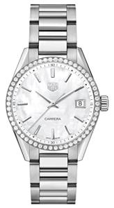 Tag Heuer Carrera Quartz Diamond White Mother of Pearl Dial Ladies Watch WBK1316.BA0652