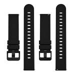 BISONSTRAP Silicone Watch Bands, Slim Watch Straps with Quick Release, 18mm, Black with Black Buckle