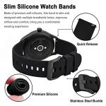 BISONSTRAP Silicone Watch Bands, Slim Watch Straps with Quick Release, 18mm, Black with Black Buckle