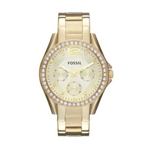 Fossil Women's Riley Quartz Stainless Steel Multifunction Watch, Gold Glitz, 38mm Fossil Watch, Model: ES3203