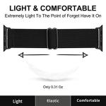 OXWALLEN XL Stretch Solo Loop Band Compatible with Apple Watch Series 11/10/9/8/7/6/5/4 SE Ultra 3/2/1 49mm 46mm 45mm 44mm, Adjustable Elastic Nylon Braided Sport Strap for iWatch Women Men, Black