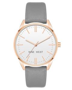 Nine West Rose Gold & Grey Strap Watch