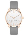 Nine West Rose Gold & Grey Strap Watch