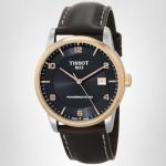 Tissot Mens Luxury 316L Stainless Steel case with Rose Gold PVD Coating Automatic Watch, Brown, Leather, 22 (T0864072606700)