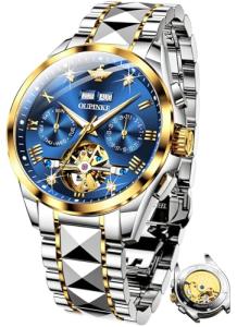 OUPINKE Men's Skeleton Automatic Luxury Watch