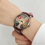 Creative Multicolor Watch for Women Woven Strap Fashion Rainbow Pattern Women's Watches Boho Hippie Watch Casual Style Wonderful Ladies Gift