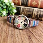 Creative Multicolor Watch for Women Woven Strap Fashion Rainbow Pattern Women's Watches Boho Hippie Watch Casual Style Wonderful Ladies Gift