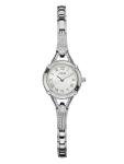 GUESS Silver-Tone Crystal Bracelet Watch, Adjustable Links