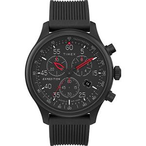 Timex Men’s Expedition Field Chrono 43mm Watch – Black Case & Dial with Black Silicone Strap