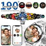 Homailida Smart Watch for Men with Answer/Make Calls, 1.39" HD Always Display Fitness Tracker Watch with Waterproof 190+Sports Modes Health Monitor Sleep Monitor for iOS Android (Silver)