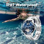 Homailida Smart Watch for Men with Answer/Make Calls, 1.39" HD Always Display Fitness Tracker Watch with Waterproof 190+Sports Modes Health Monitor Sleep Monitor for iOS Android (Silver)