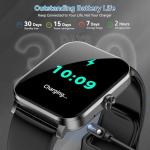 Smart Watch, 1.85" HD Smartwatch for Men Women (Answer/Make Calls), Fitness Watch with Heart Rate/Sleep/IP68 Waterproof/120+ Sports Modes, Pedometer, Android Smart Watch for Android iOS (Black)