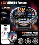 Smart Watches for Men with 900mAh(60+Standby),1.73" AMOLED Reloj Inteligente para Hombre with Bluetooth Call,110+ Sports Mode Fitness Tracker/Heart Rate Sleep Health Monitor/Android iOS Smart watch