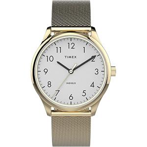 Timex Women's Modern Easy Reader 32mm Watch – Gold-Tone Case White Dial with Gold-Tone Stainless Steel Mesh Bracelet