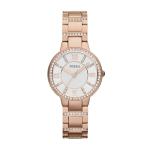 Fossil Women's Virginia Quartz Stainless Steel Three-Hand Watch, Color: Rose Gold Glitz (Model: ES3284)