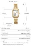 BESTKANG Watches for Women Wrist Watches Steel Strap Womens Watch Casual Fashion Simple Square Quartz Wristwatch (Gold-White)