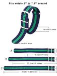 meekoo 10 Pieces Nylon Watch Strap Military Replacement Watch Band with Stainless Steel Buckle for Men and Women's Band Replacing, 18 mm(Classic Colors)