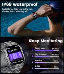 SUNKTA Military Smart Watch for Men,2.13''AMOLED/430mAh Battery Smart Watches with LED Flashlight for Android iOS (Bluetooth Call Answer/Calls) Fitness Tracker with Heart Rate/Sleep Tracking Black