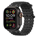 MoKo Ocean Band Compatible with Apple Watch Ultra 3/2/1 49mm, Upgraded Silicone Sports Bands 46mm 45mm 44mm for Men Women, Series 11/10/9/8/7/6/5 SE3/2/1 Breathable Strap with Metal Connector, A-Bk/Bk