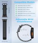 MoKo Ocean Band Compatible with Apple Watch Ultra 3/2/1 49mm, Upgraded Silicone Sports Bands 46mm 45mm 44mm for Men Women, Series 11/10/9/8/7/6/5 SE3/2/1 Breathable Strap with Metal Connector, A-Bk/Bk