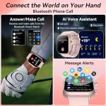 Smart Watch for Men Women, 1000mAh Battery 100-Day Standby Time, 1.85" HD Screen Fitness Tracker, 110+ Sport Modes, IP68 Waterproof, Heart Rate/Sleep Monitor, Fitness Watch for Android/iOS (Pink)