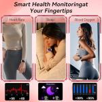 Smart Watch for Men Women, 1000mAh Battery 100-Day Standby Time, 1.85" HD Screen Fitness Tracker, 110+ Sport Modes, IP68 Waterproof, Heart Rate/Sleep Monitor, Fitness Watch for Android/iOS (Pink)