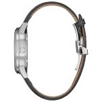 Citizen Men's Eco-Drive Dress Classic Rolan Watch, Gray Leather Strap, Silver-Tone Dial, 12/24 Hour Time, Analog Day/Date (Model: BU2110-01A)