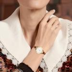 BUREI Women Watches Simple Leather Strap Watch Luxury Quartz Watches Small Thin Ladies Watch Bracelet Band Wristwatch Relogio Feminino (Golden Brown)