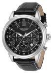 Invicta Men's Black Leather Chronograph Dress Watch