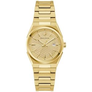 Bulova Ladies Dress Classic 3-Hand Calendar Date Quartz Watch, Stainless Steel Bracelet, Patterned Dial, 28mm