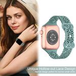Steezrd 5 Pack Slim Lace Silicone Bands Compatible for Apple Watch Band 38mm 40mm 41mm 42mm 44mm 45mm 49mm, Thin Hollow-out Breathable Sport Strap for iWatch Ultra Series 8/7/SE/6/5/4/3/2/1 Women Men