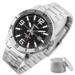 Casio MTP-VD01D-1BV Men's Enticer Stainless Steel Black Dial Casual Analog Sporty Watch, Silver, 48×42×10.7mm, Quartz Movement